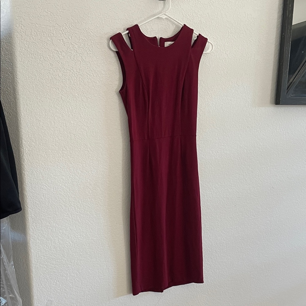 Ann Taylor Burgundy Midi Dress